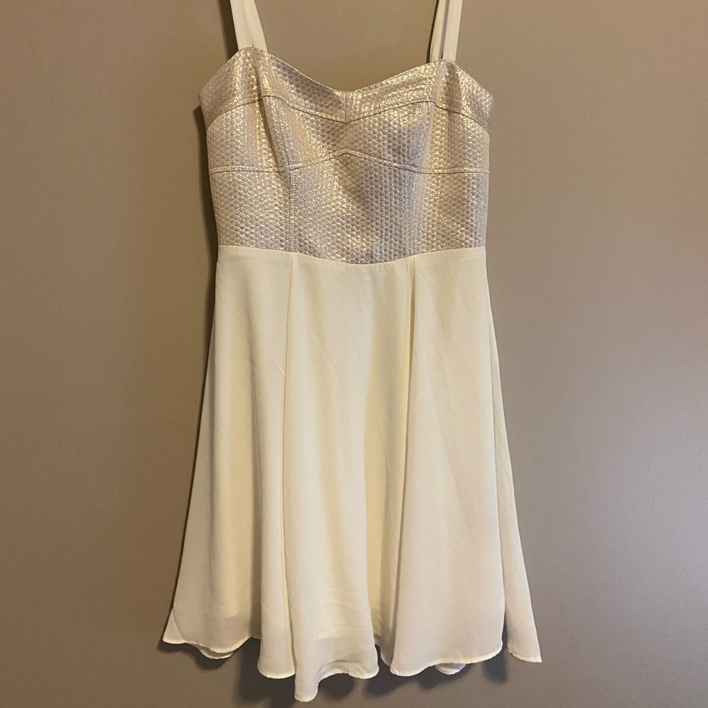 NWT express cream dress 0
